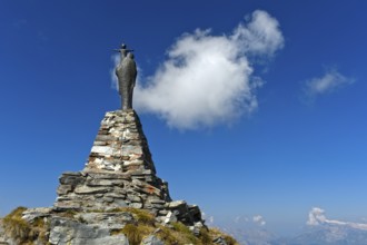 Figure of the Virgin Mary with child on the summit of Mont Noble, Nax, municipality of Mont-Noble,