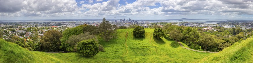 Mount Eden, crater, panorama, Auckland, New Zealand, Oceania