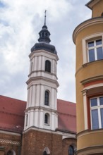 Exterior view of the Franciscan church in the historic centre of Opole, Opole Voivodeship, Poland,