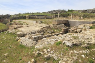 Baths building ruins Acinipo Roman town site Ronda la Vieja, Cadiz province, Spain, Europe