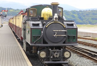 Steam trains of Ffestiniog railway, Porthmadog station, Gwynedd, north west Wales, UK