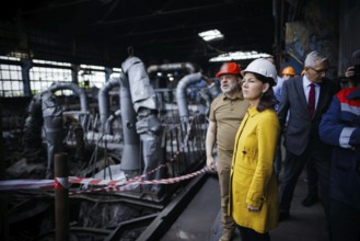 Annalena Bärbock (Alliance 90/The Greens), Federal Foreign Minister, visits a power plant destroyed