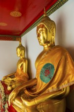 Historic Buddha statues at Wat Pho Temple, Buddhism, religion, world religion, sculpture,