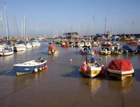 Boats in the harbour at Bridlington, Yorkshire, England, United Kingdom, Europe