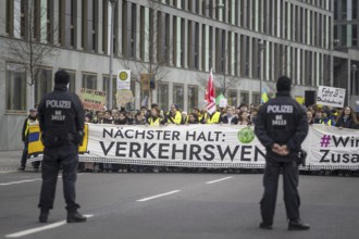 Joint strike by Fridays for Future and local transport workers from the ver.di trade union, in