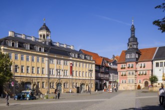 City palace, town hall and Georgsbrunnen fountain, Eisenach, Thuringia, Germany, Europe