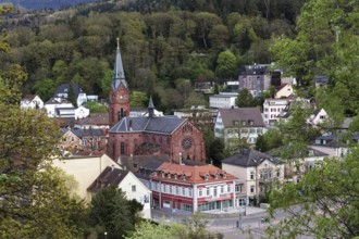 Spa town of Badenweile, St Paul's Church, Markgräflerland, Black Forest, Baden-Württemberg,