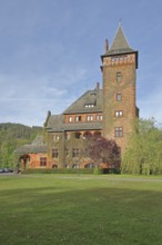 Saareck Castle built in 1902 Historicism, guest house of Villeroy & Boch, Mettlach, Saarland,