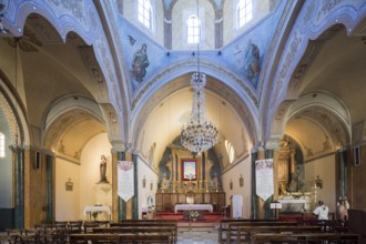 Santorini, Fira, catholic church John the Baptist, St.John the Baptist, interior view, Cyclades,