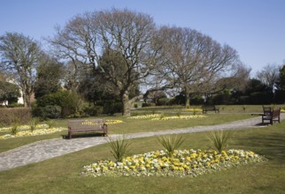 Crescent Gardens, Frinton on Sea Crescent Gardens in early spring, Frinton on Sea, Essex, England,