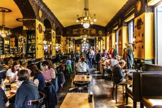 Art Nouveau-style coffee house San Marc, Via Cesare Battisti, from 1914, Trieste, harbour city on