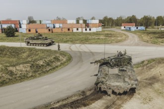 Two tanks, photographed as part of a Bundeswehr exercise with forces from Norway and the Czech