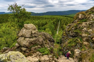 The Bruchhauser Steine, in the Hochsauerland district, rock formations with four main rocks, on the