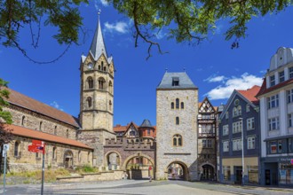 St.Nicolai and Nikolaitor in Eisenach, Thuringia, Germany, Europe