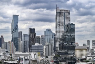 Skyline skyscrapers and houses, Bangkok, Thailand, Asia