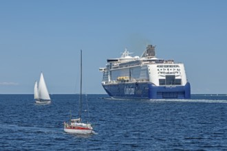 Color Line cruise ship Color Magic, sailing boats, Kiel Fjord, Kiel, Schleswig-Holstein, Germany,