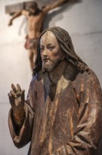 Detail of Christ, Palmesel, wooden figure from around 1520, Diözesan Museu, Rottenburg,