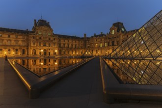 Glass pyramid at the Louvre Museum, Paris, Ile de France, France, Paris, Ile de France, France,