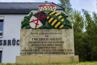 Founding memorial stone Friedrich August the Good and Righteous from 1787, Halsbrücke, Halsbrücke,