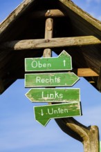 Humorous signpost in Altenberg, Altenberg, Altenberg, Saxony, Germany, Europe