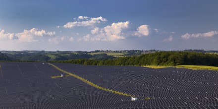 Large ground-mounted photovoltaic system, solar park in the Southern Eifel nature park Park,