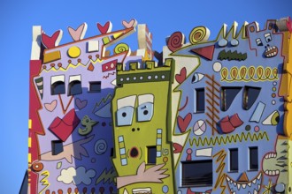 Happy Rizzi House, designed by the artist James Rizzi in pop art paintings, detail of the façade,