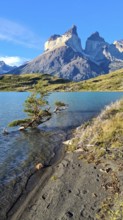 Los Cuernos, the horns, in Torres del Paine National Park, Andes, Chile, South America