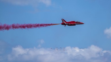 Red Arrows, Royal Air Force Aerobatic Team, Airshow 2024, Teignmouth, Devon, England, United