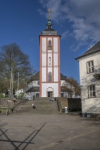 Tower of the historic Nikolaikirche, Siegen North Rhine-Westphalia, Germany, Europe