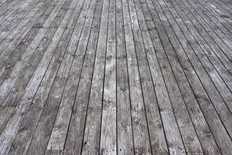 Grey, weathered wooden planks with visible grain and texture, Sandnes, Fylke Rogaland, Norway,