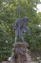 Statue, Fountain, St. Lamberti Church, Hildesheim, Lower Saxony, Germany, Europe