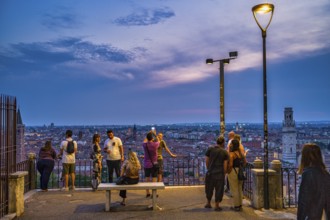 Viewing terrace at Castel San Pietro, Verona, Veneto, Italy, Europe