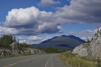 Endless road without traffic, adventure, summer, forest, wilderness, Alaska Highway, Yukon