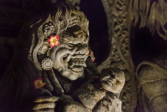 Female temple figure, head, face, woman, calm, Hinduism, scary, female, serenity, facial