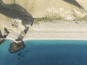 The Playa de los Muertos (beach of the dead) . Aerial view. Drone shot. Nature Reserve Cabo de