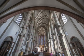 Interior of the Gothic St Mary's Chapel, Marktplatz 9, Würzburg, Lower Franconia, Bavaria, Germany,