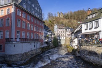 Monschau, Old Town, Eifel, Red House, River Rur, North Rhine-Westphalia, Germany, Europe