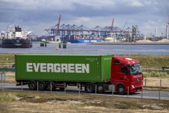 The seaport of Rotterdam, Netherlands, deep-sea port Maasvlakte 2, on a man-made land area off the