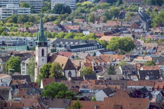 View of Durlach with the church of St Peter and Paul, Durlach, Karlsruhe, Baden-Württemberg,