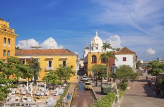 Cartagena, Colombia – 18 February, 2020: Famous colonial Cartagena Walled City (Cuidad Amurrallada)