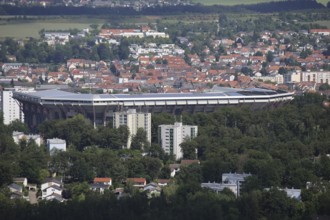 Panoramic view of Kaiserslautern photographed from the Humberg tower