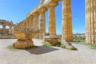 Temple of Hera or Temple E, Selinunte Archaeological Park, Selinunte, Trapani district, Sicily,