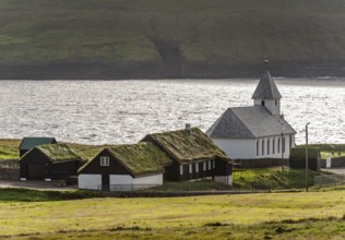 Church of Vidareidi, Vidoy Island, Viðareiði, Viðoy Island, Faroe Islands, Denmark, Europe