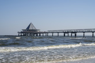 Pier, Heringsdorf, Usedom Island, Baltic Sea, Mecklenburg-Western Pomerania, Germany, Europe