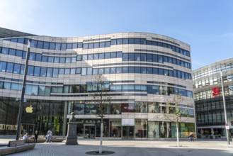 Apple and Tesla in the Kö-Bogen, state capital Düsseldorf, North Rhine-Westphalia, Germany, Europe