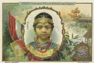 Series Children from foreign countries, Java, Liebig picture, digitally restored reproduction of a