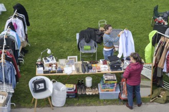 Family flea market, Stühlinger Kirchplatz, Freiburg im Breisgau, Baden-Württemberg, Germany, Europe