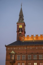 Illuminated City Hall in the National Romantic style by Martin Nyrop, City Hall Square or