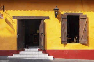 Scenic colorful colonial architecture of Cuernavaca streets in historic center in Mexico Morelos