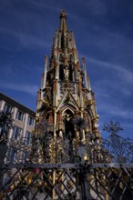 Beautiful Fountain, Main Square, Old Town, Nuremberg, Franconia, Bavaria, Germany, Europe